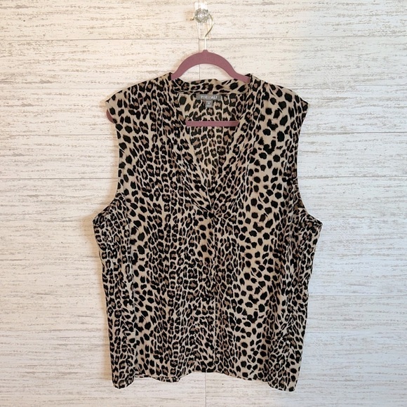Roz & Ali Leopard Print Blouse | SIZE 3X - Picture 1 of 5